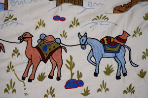 Hand-Embroidered Suzani Wall Hanging & Bedspread 1'8'' x 6'1''