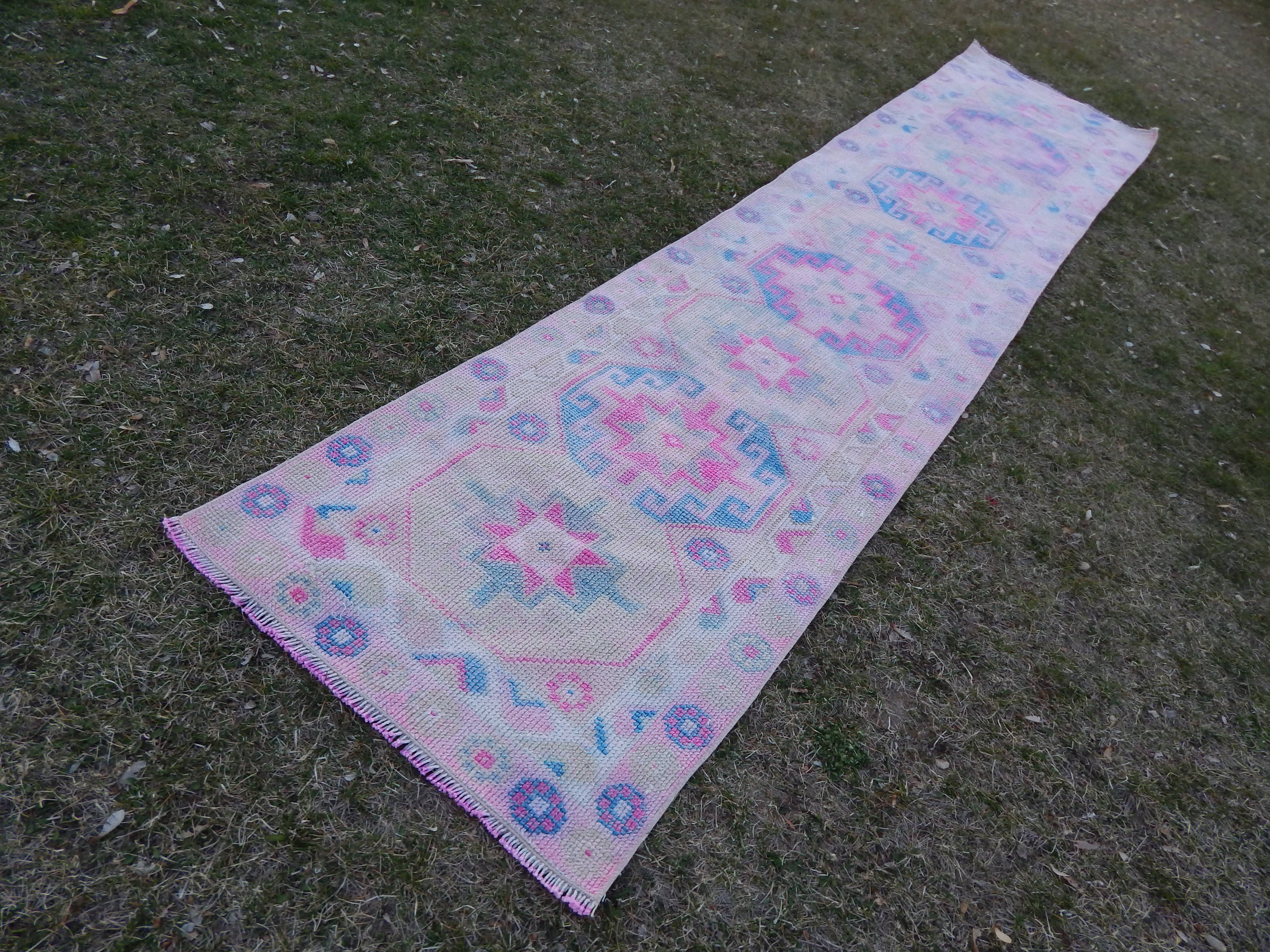 Vintage Turkish Kilim Runner 2'7'' x 11'11''