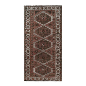 Vintage Kurdish Runner Rug 4'4'' x 8'7''