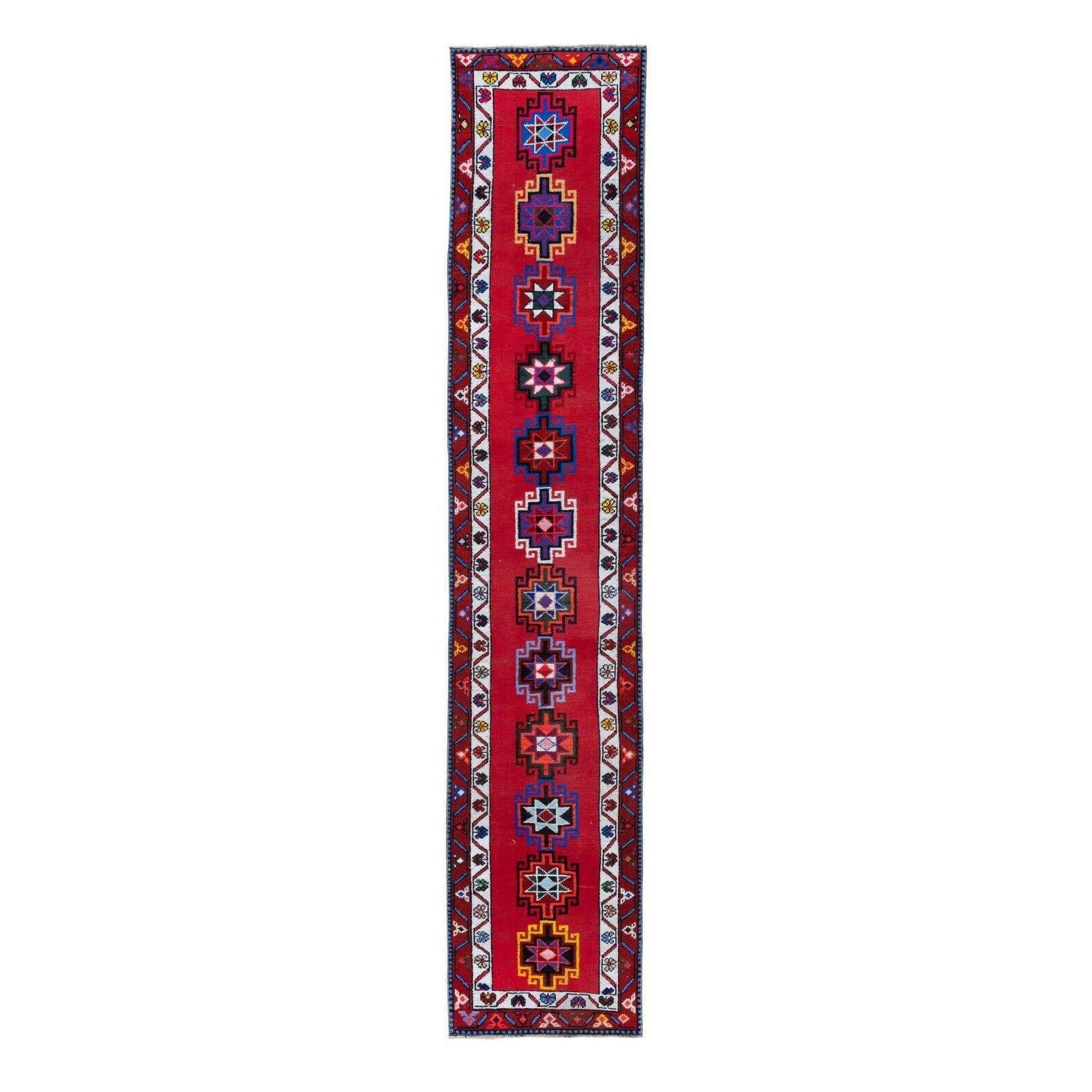 Vintage Herki Runner Rug 2'6'' x 12'4''