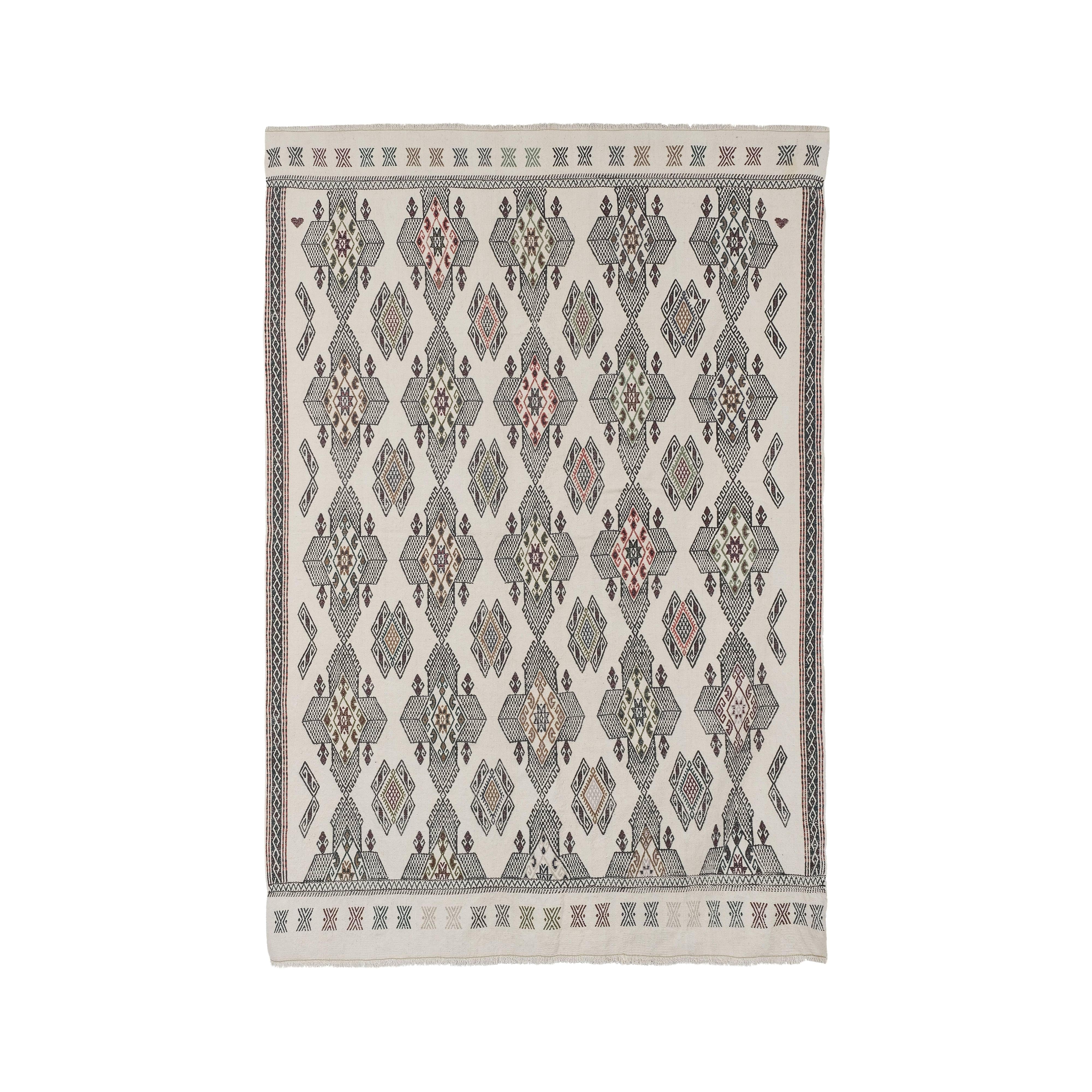 Vintage Turkish Kilim Rug 5'2'' x 7'5''