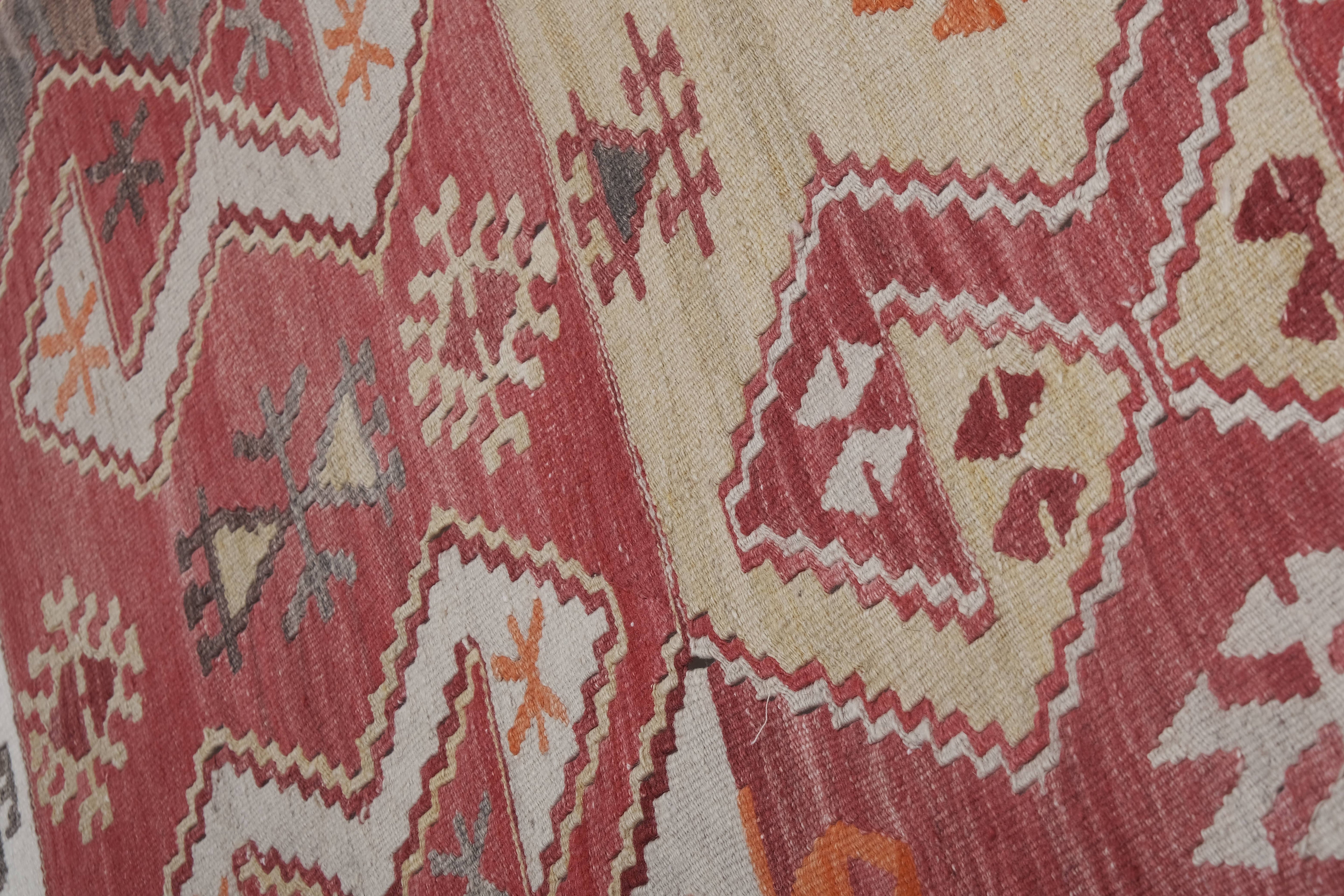 Vintage Turkish Kilim Rug 4'11'' x 14'5''