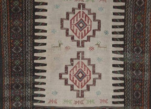 Vintage Turkish Soumac Kilim Rug 3'6'' x 6'1''