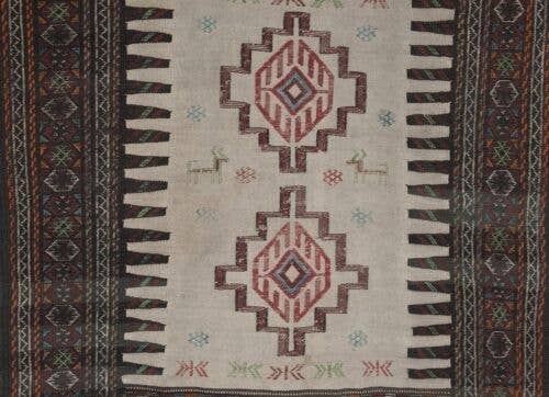 Vintage Turkish Soumac Kilim Rug 3'6'' x 6'1''