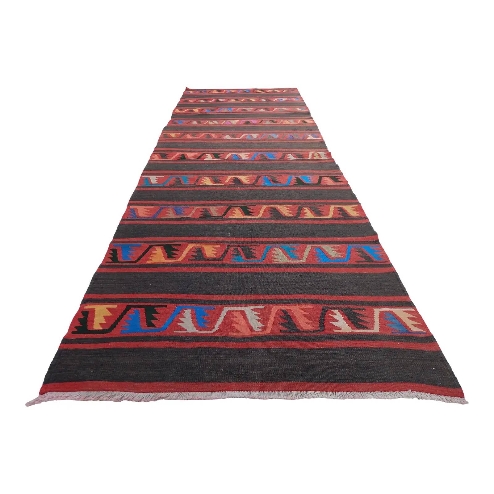 Vintage Turkish Kilim Runner 3'6'' x 9'6''