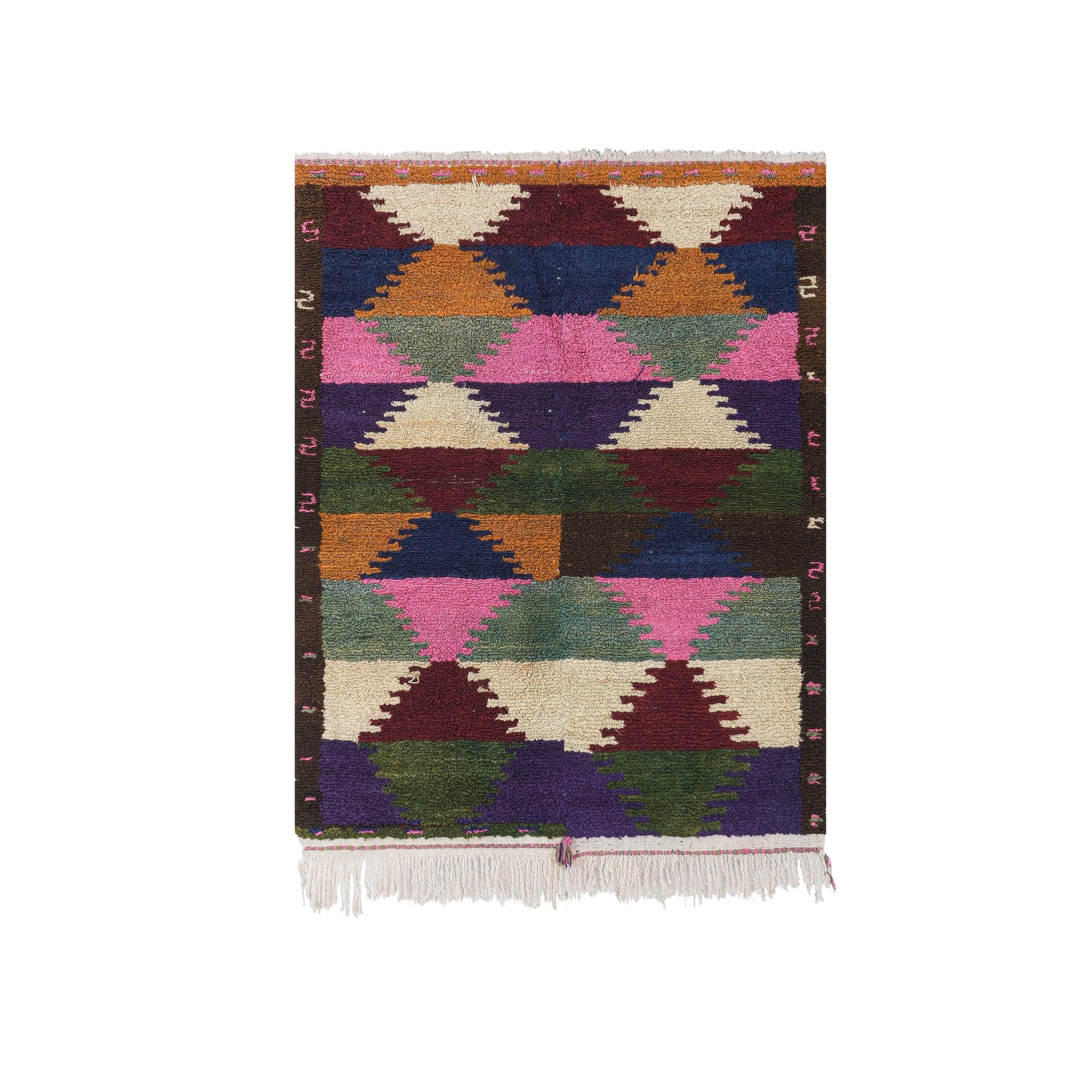 Vintage Turkish Shaggy Tulu Rug 45'' x 55''