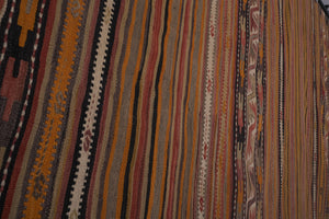 Vintage Turkish Kilim Rug 5'5'' x 12'1''