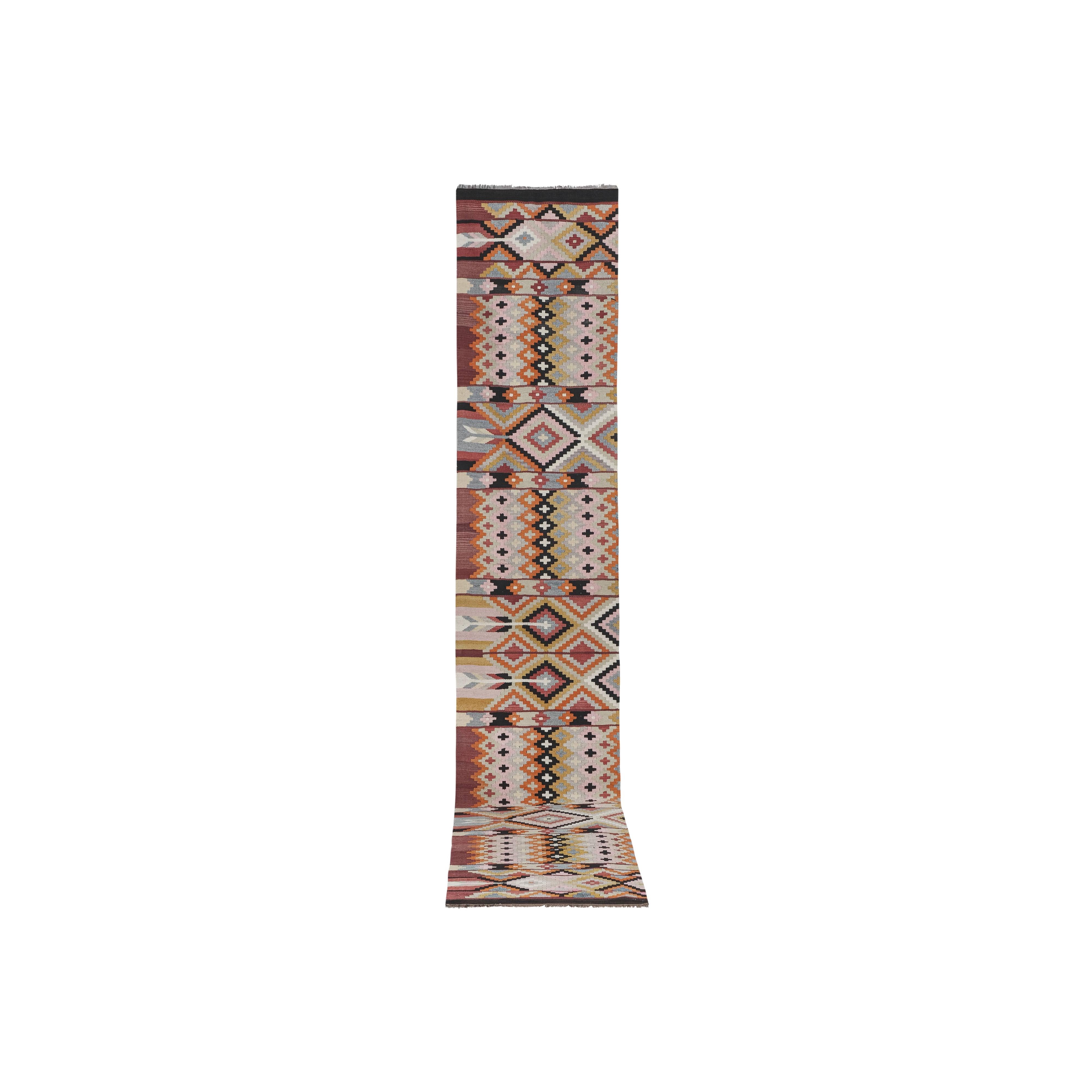 Vintage Turkish Kilim Runner 2'7'' x 14'8''