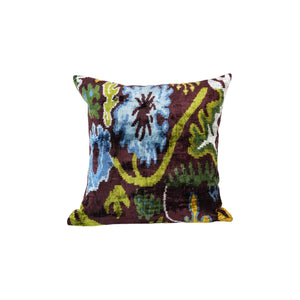 Silk Ikat Velvet Pillow Cover | 24'' x 24''