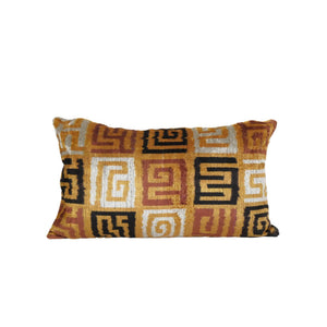 Silk Ikat Velvet Pillow Cover | 15'' x 25''