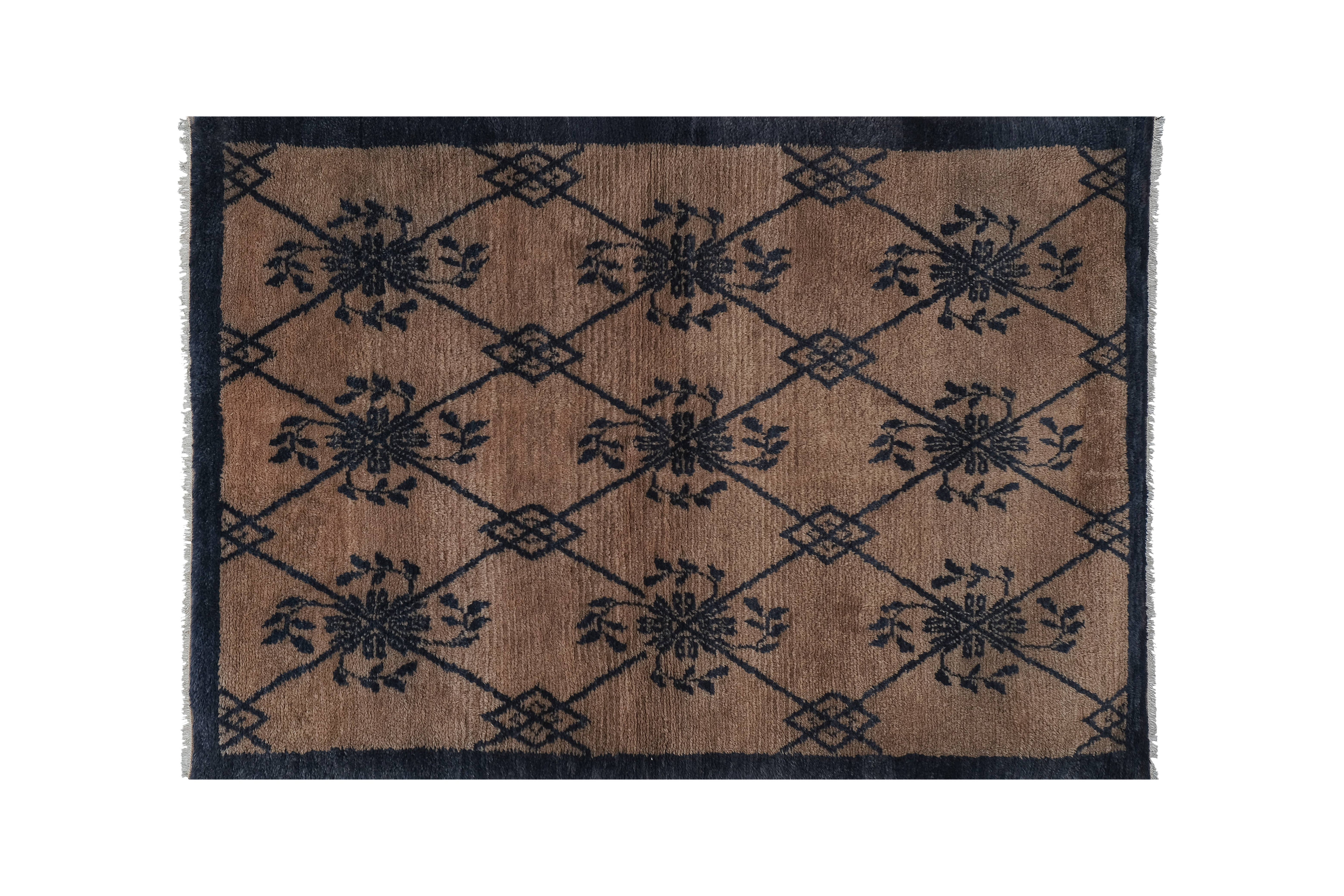 Vintage Turkish Shaggy Rug 3'9'' x 5'4''