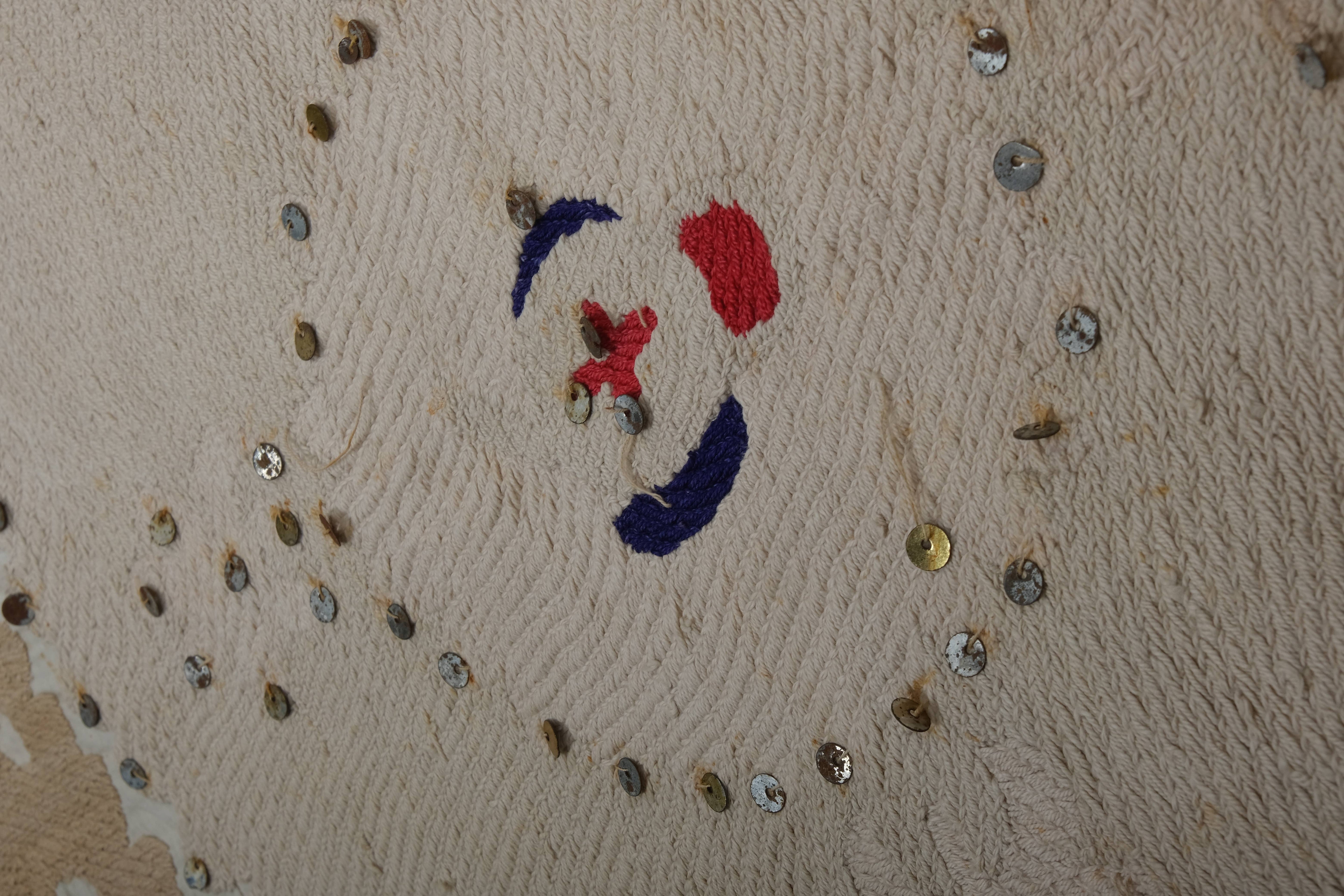 Hand-Embroidered Suzani Wall Hanging & Tablecloth 4'3'' x 4'6''
