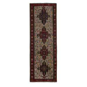 Vintage Animal Pattern Soumac Kilim Runner 3'4'' x 9'4''