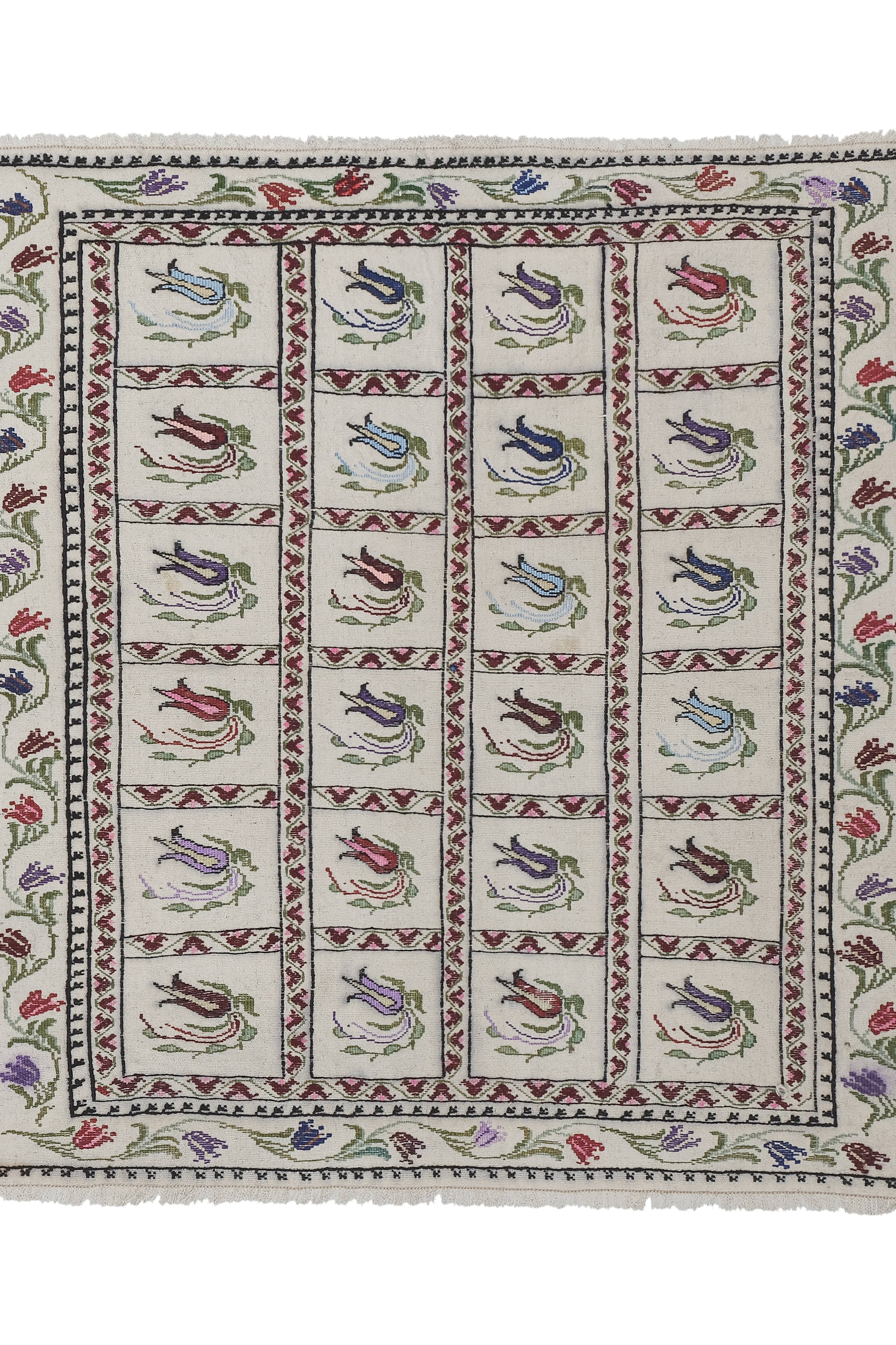 Vintage Turkish Kilim Rug 46'' x 49''