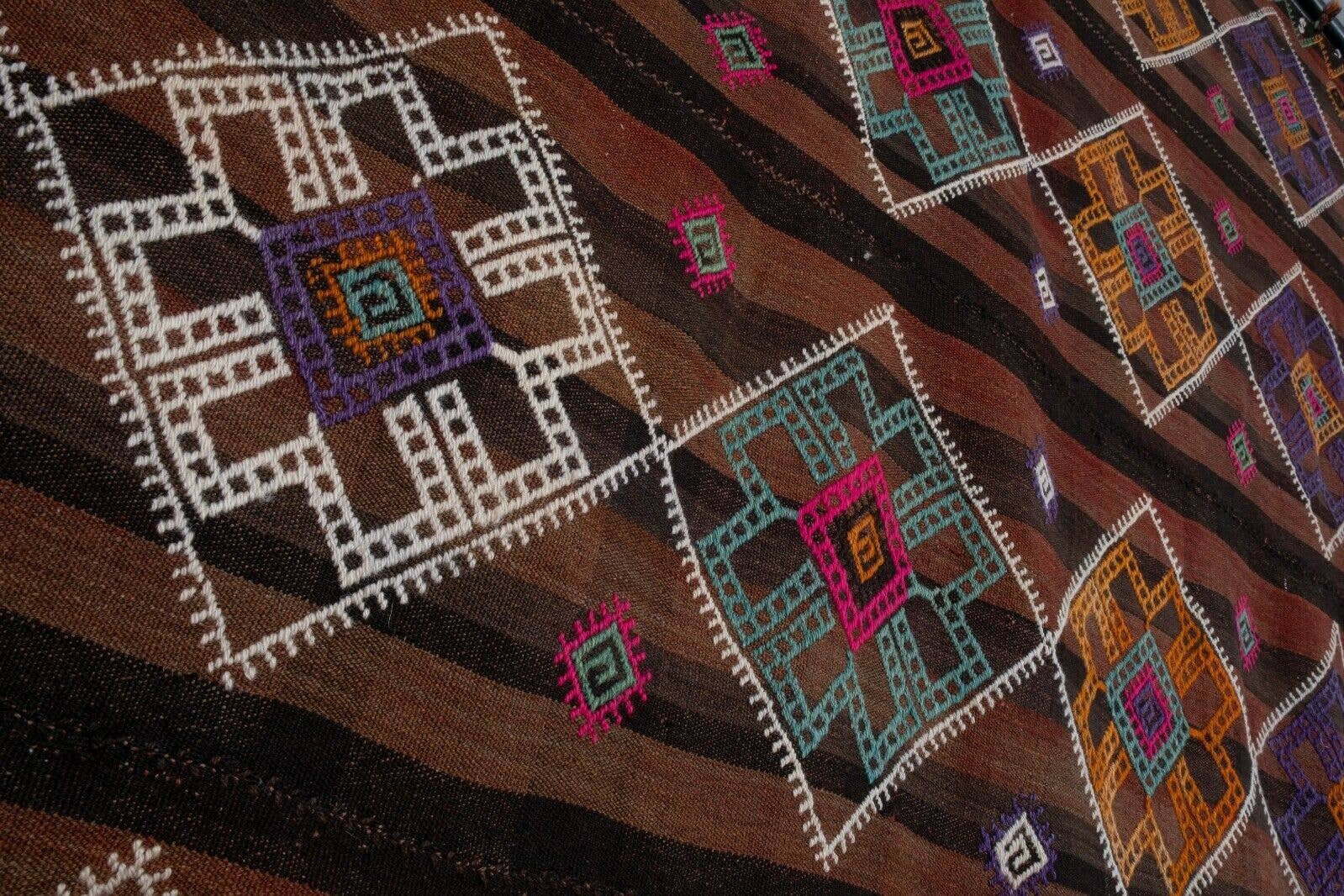 Vintage Turkish Kilim Rug 5'4'' x 10'7''