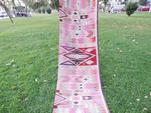 Vintage Turkish Kilim Runner 2'7'' x 10'7''