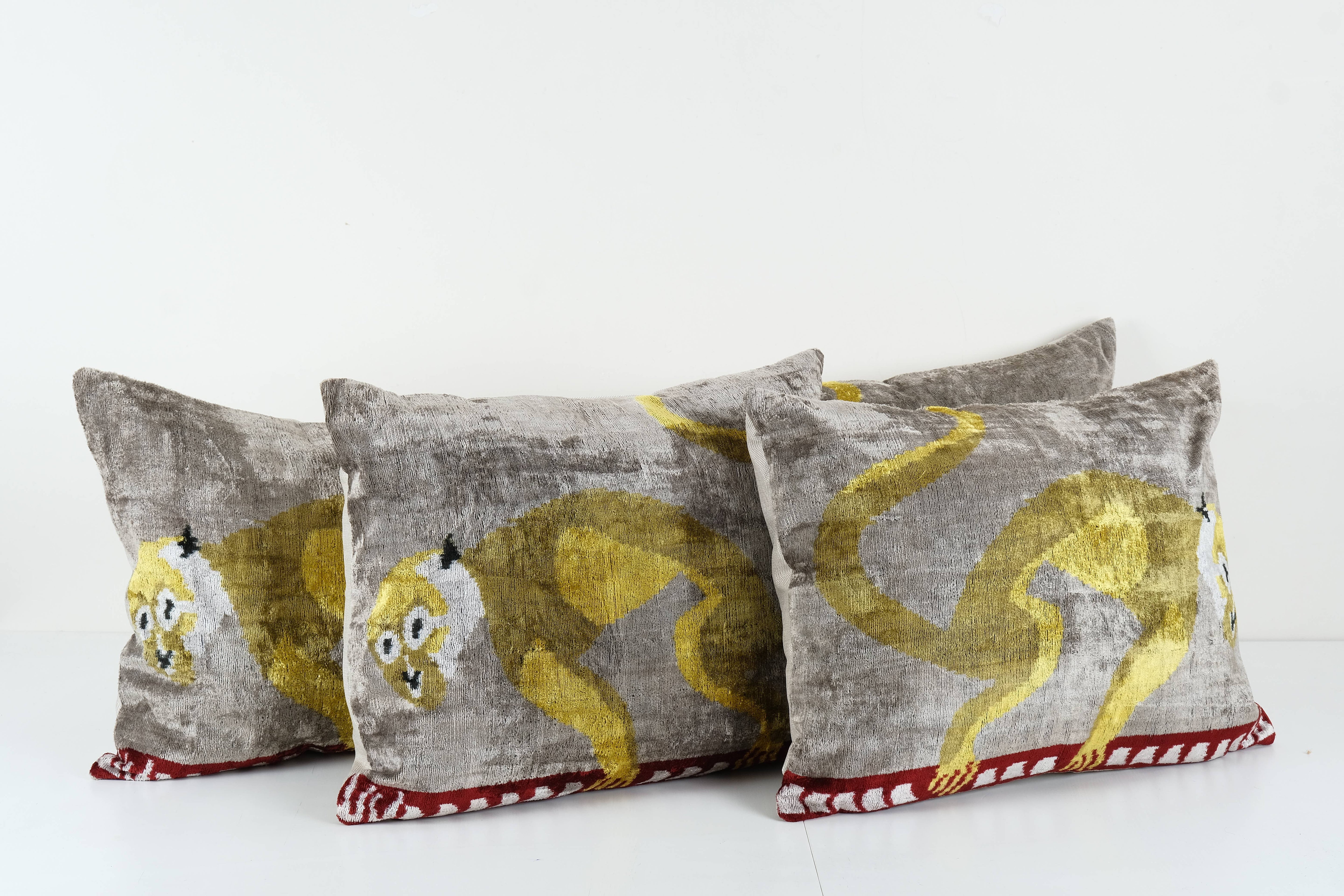 Silk Ikat Velvet Pillow Cover Set of 2 | 17'' x 48''