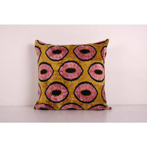 Silk Ikat Velvet Pillow Cover | 24'' x 24''