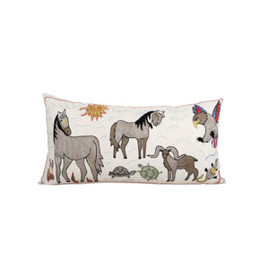 Horse Suzani Bedding Pillow Cover | 18'' x 35''