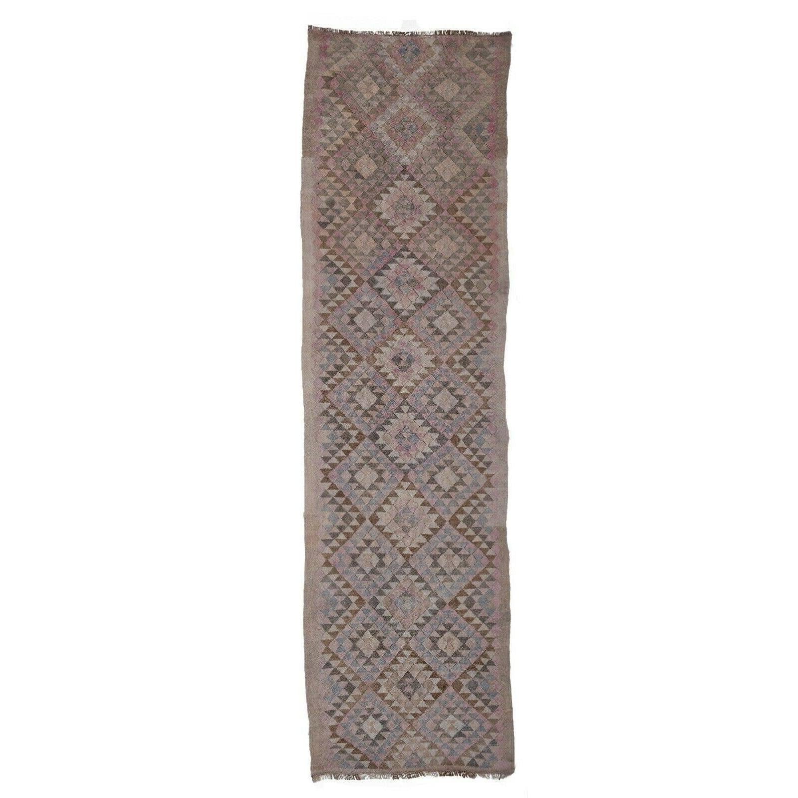 Vintage Turkish Kilim Runner 2'9'' x 12'2''