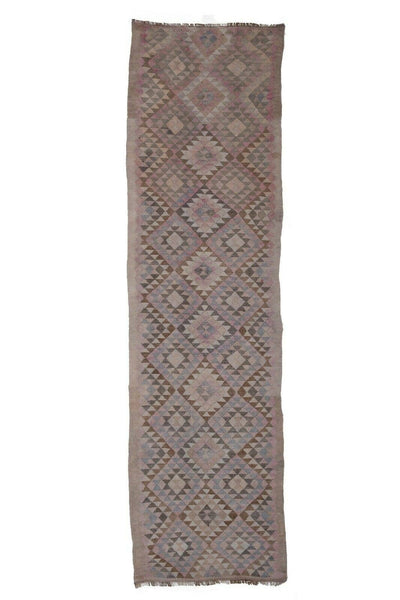 Vintage Turkish Kilim Runner 2'9'' x 12'2''