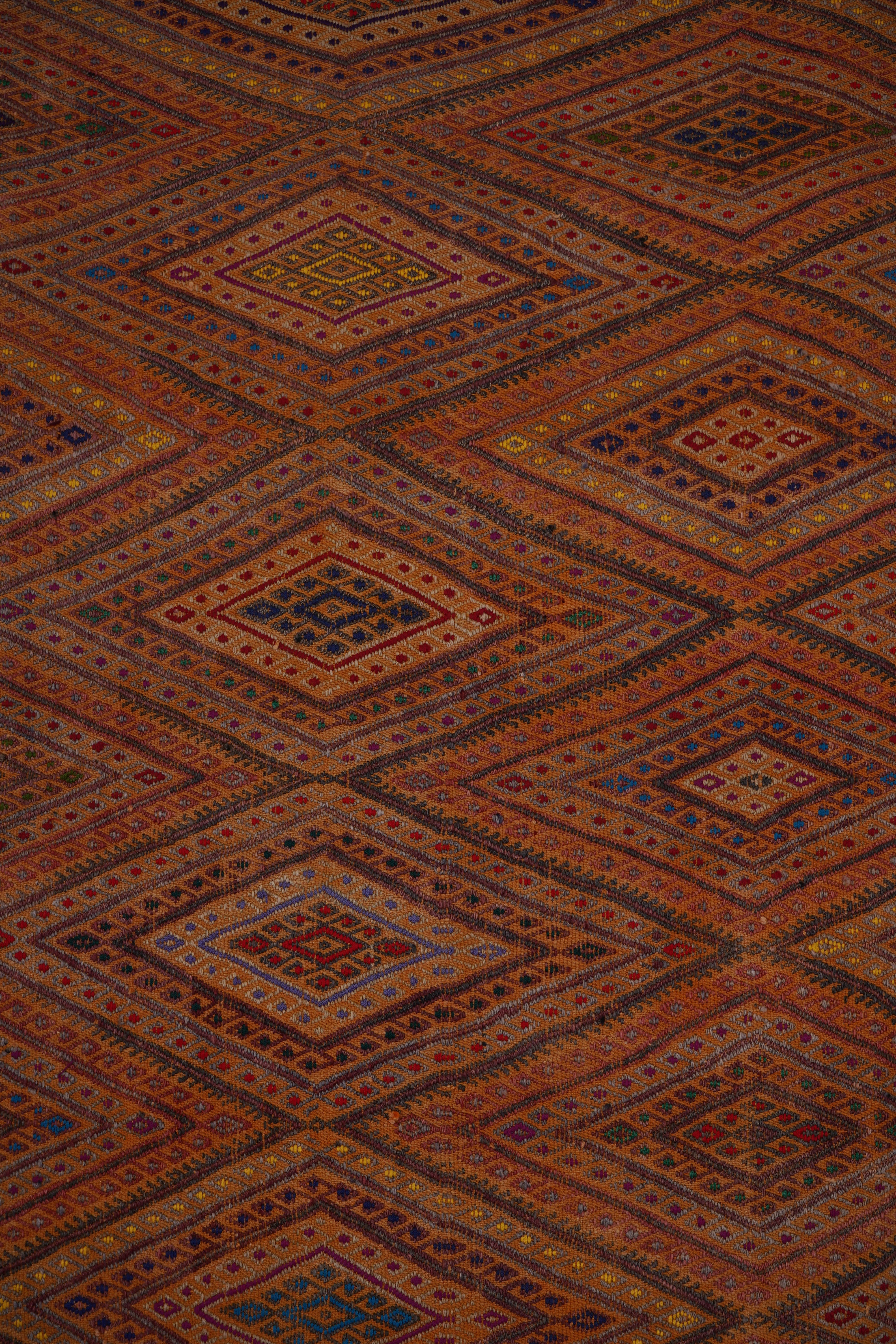 Vintage Turkish Kilim Rug 5'4'' x 7'7''