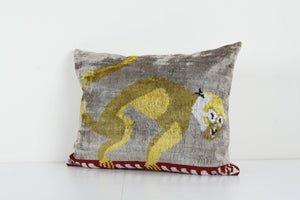 Silk Ikat Velvet Pillow Cover | 17'' x 22''