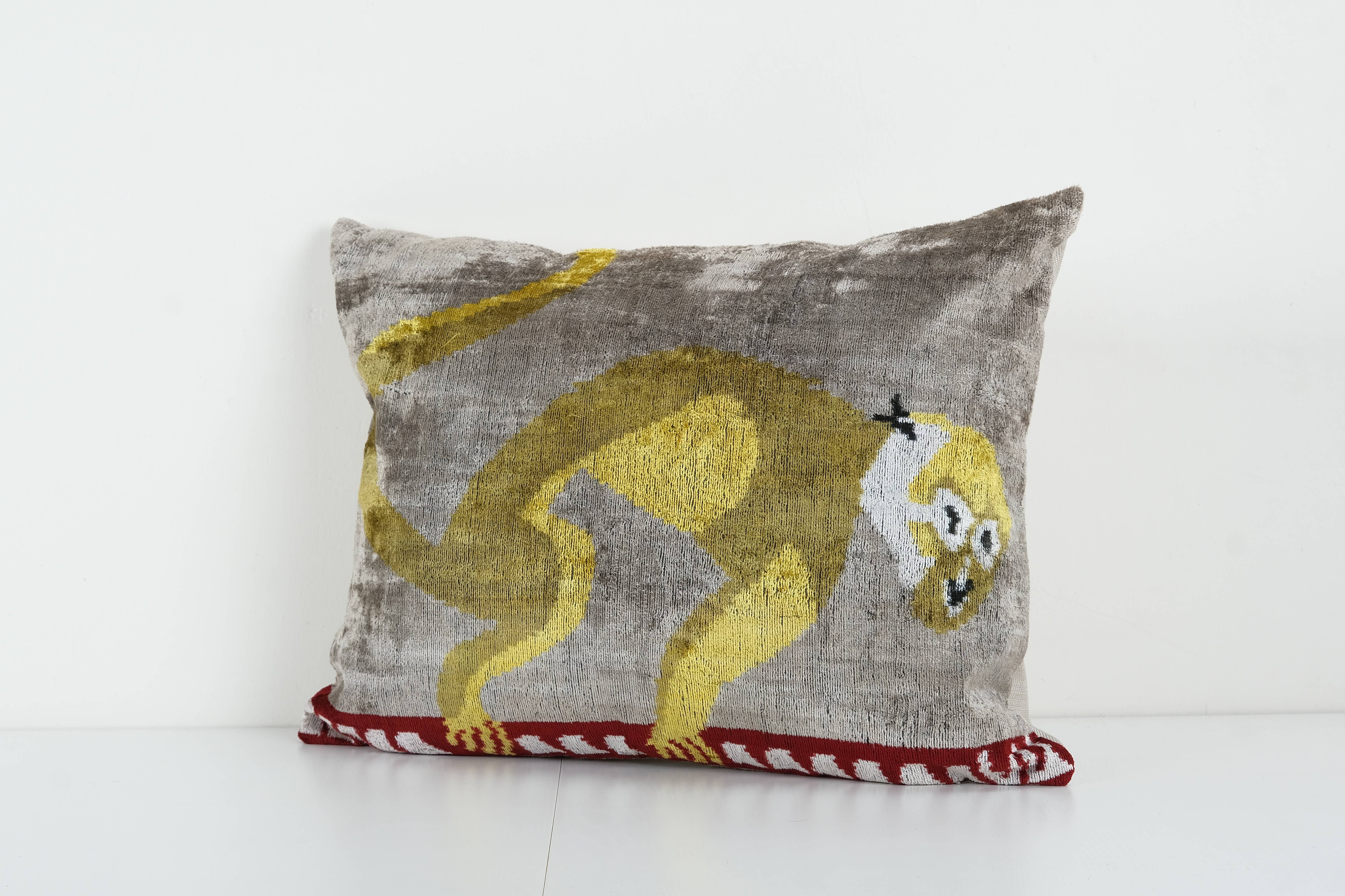 Silk Ikat Velvet Pillow Cover | 17'' x 22''