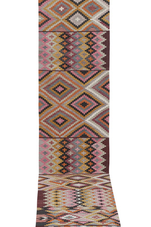 Vintage Turkish Kilim Runner 2'6'' x 14'11''