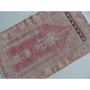 Vintage Oushak Yastik Rug 26'' x 41''