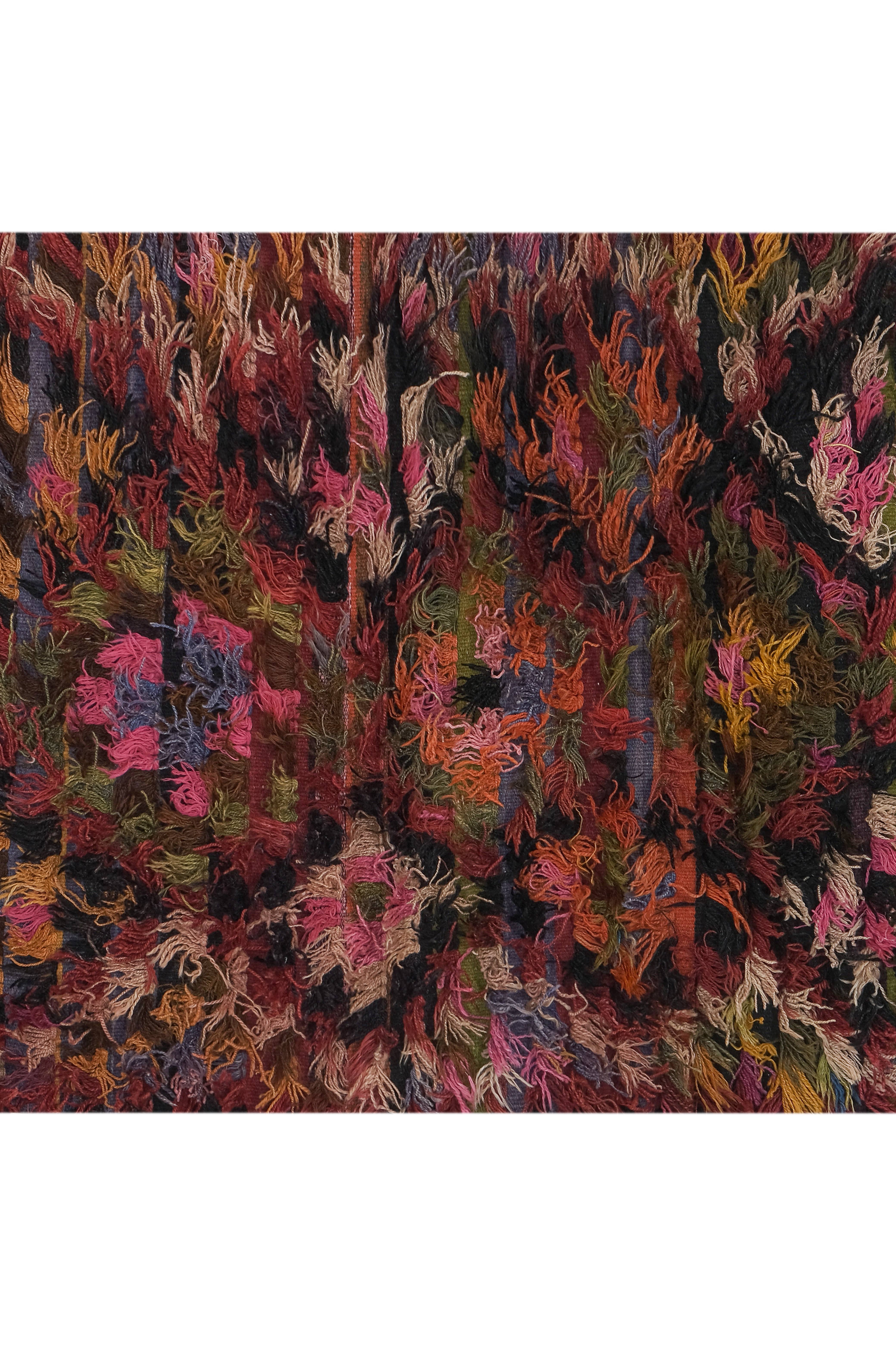 Vintage Turkish Shaggy Rug 3'1'' x 5'10''