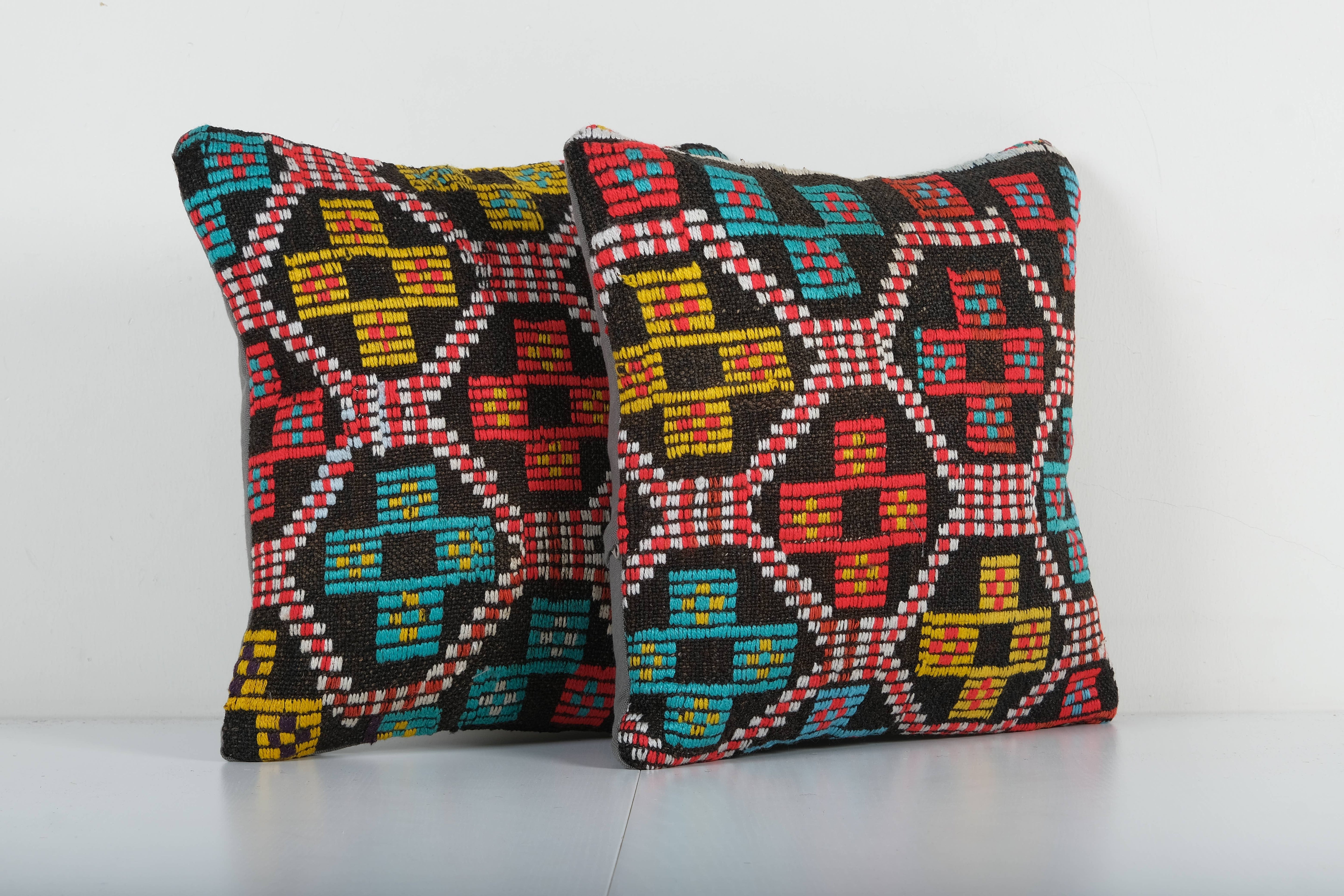 Kilim Pillow Cover Set of 2 | 15'' x 16''