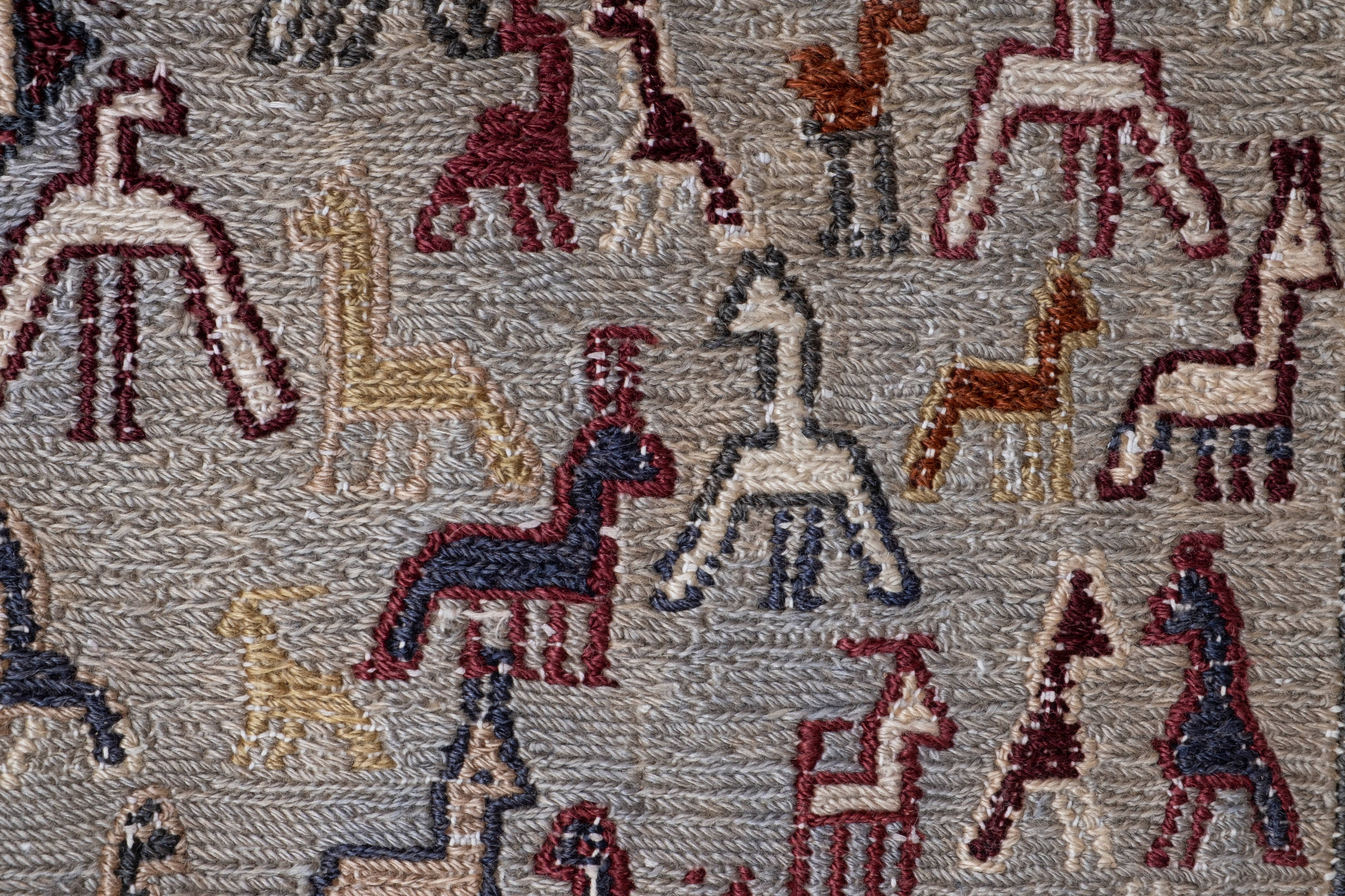 Hand-Embroidered Vintage Textile 42'' x 57''