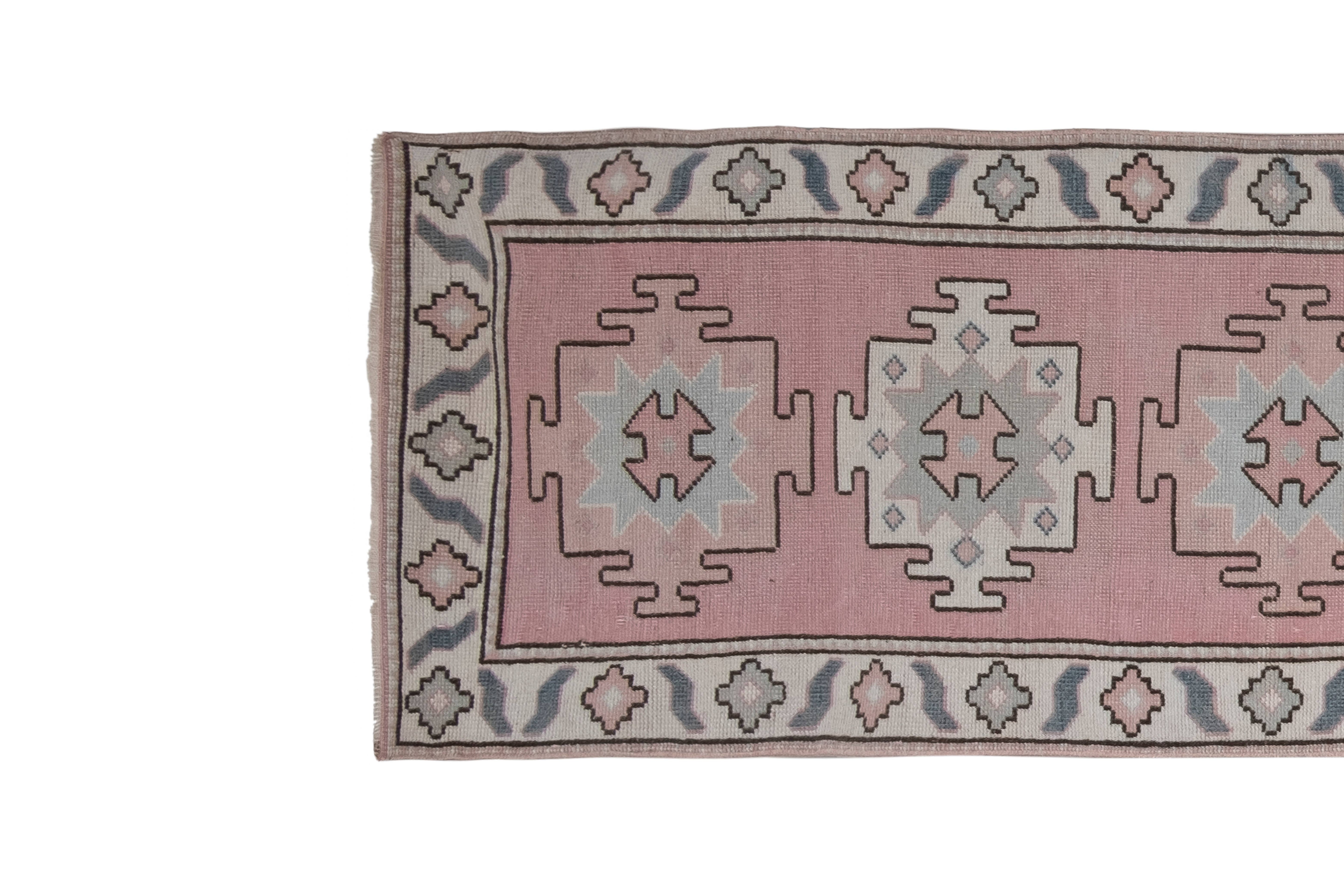 Vintage Turkish Runner Rug 2'6'' x 13'