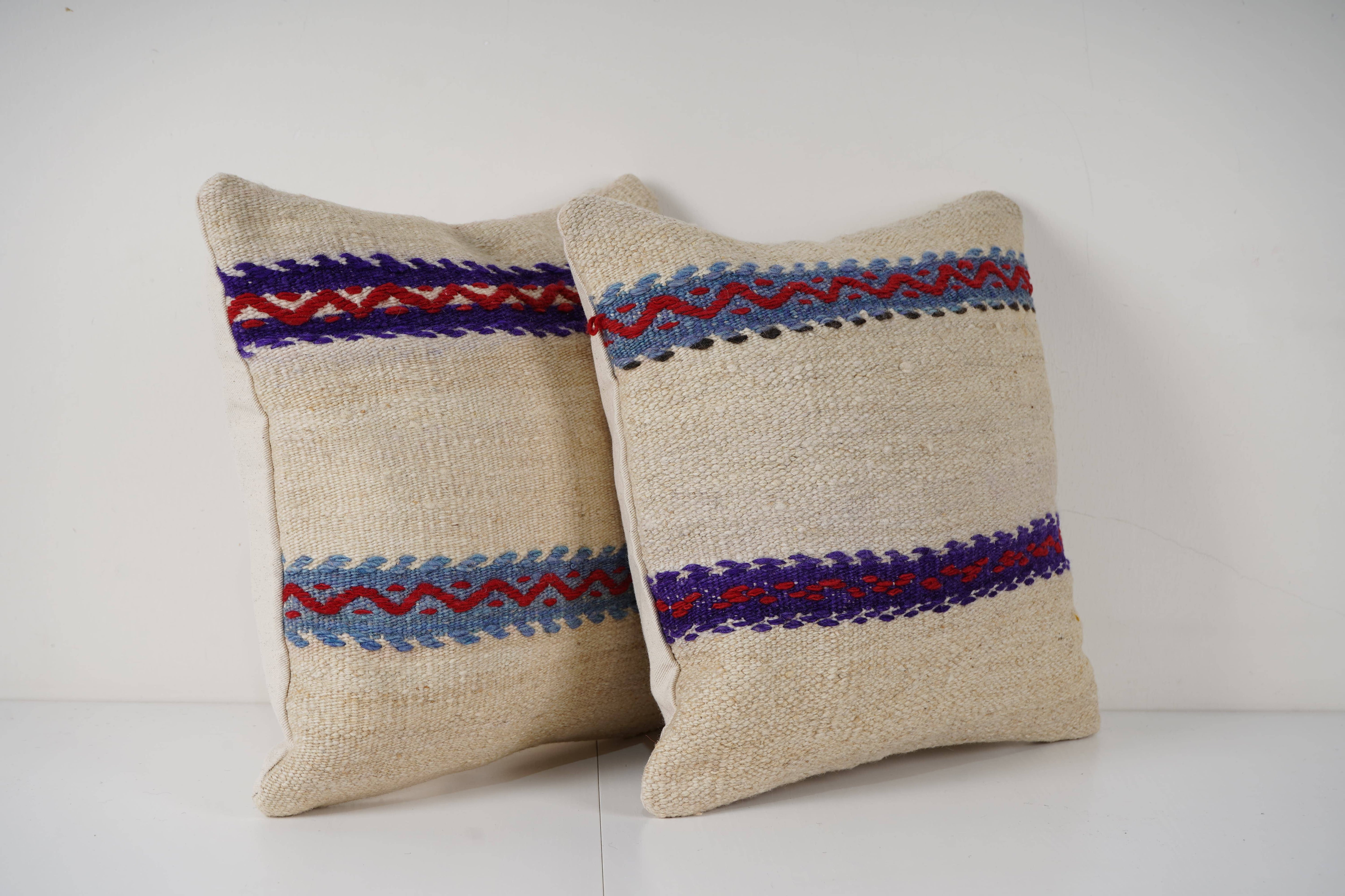 Kilim Pillow Cover Set of 2 | 16'' x 16''