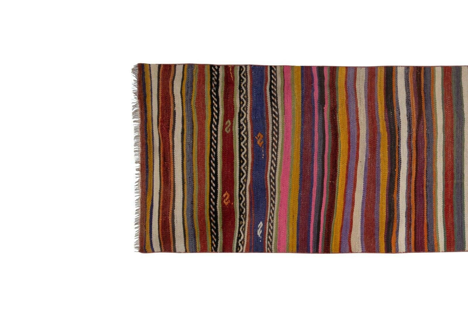 Vintage Turkish Kilim Runner 2'6'' x 11'5''