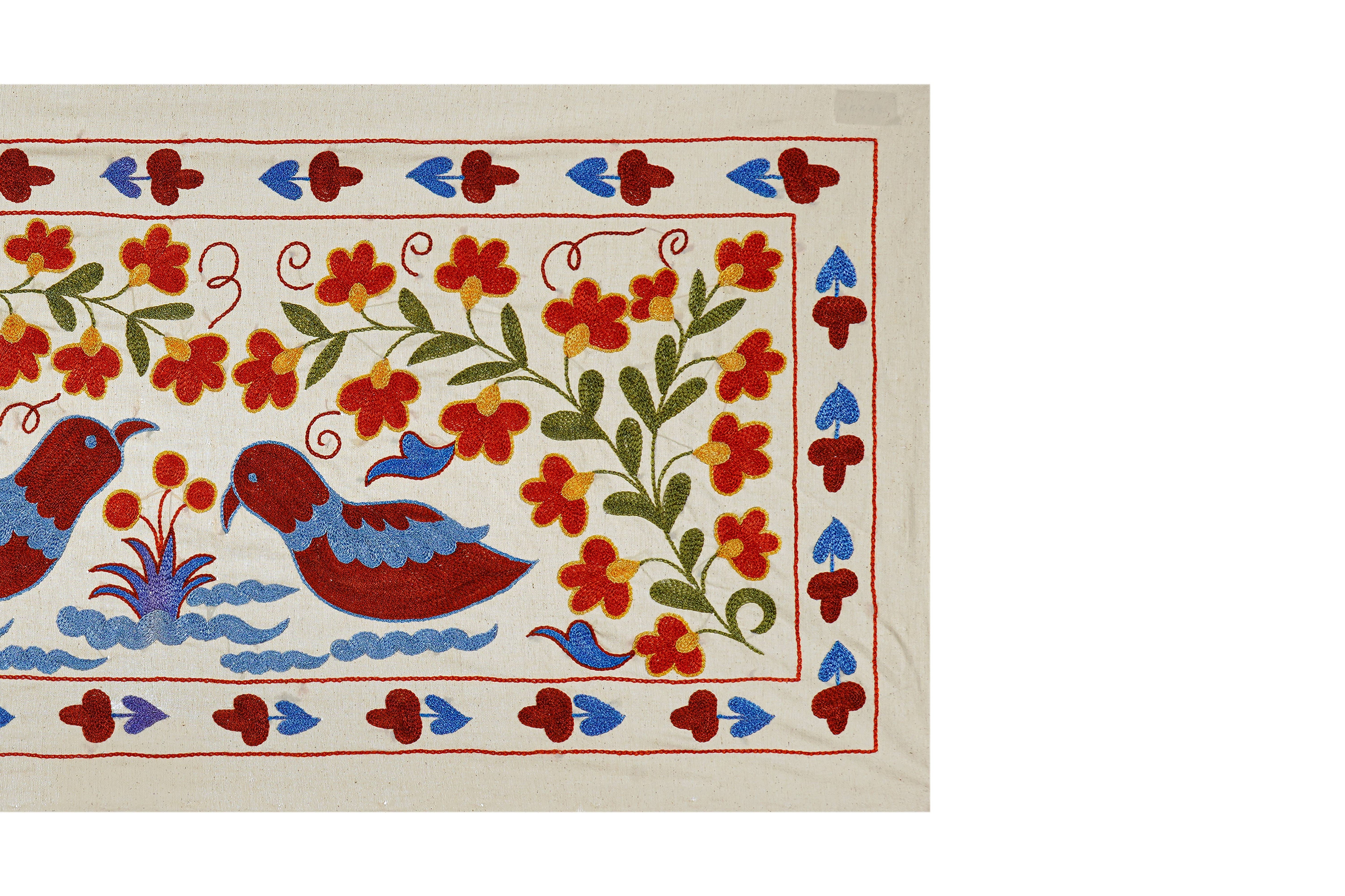 Bird Suzani Wall Hanging & Tablecloth | 18'' x 38''