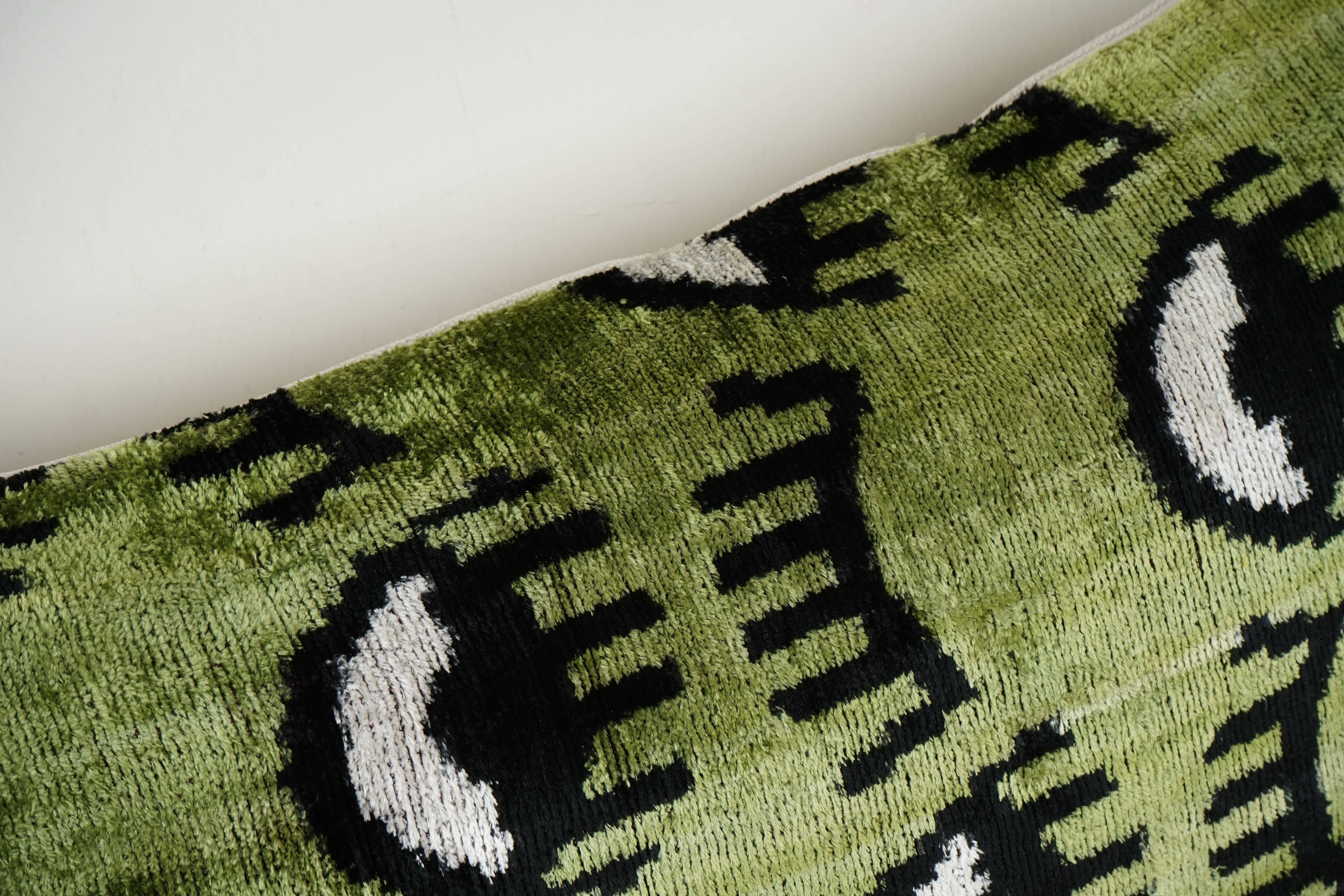 Silk Ikat Velvet Pillow Cover Set of 2 | 16'' x 24''