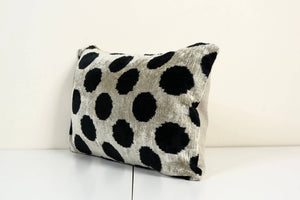 Silk Ikat Velvet Pillow Cover | 16'' x 24''