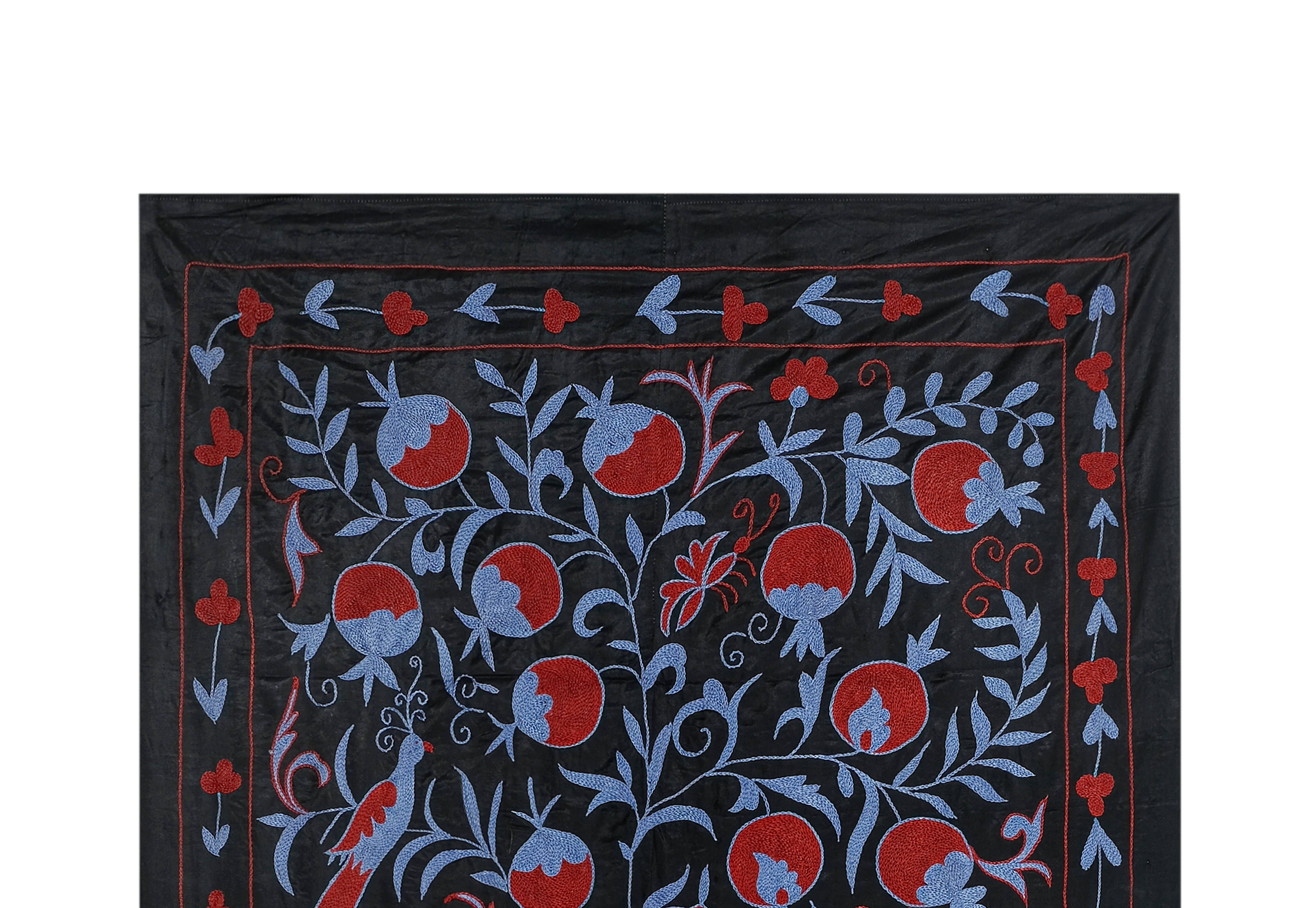 Silk Suzani Wall Hanging & Bedspread 3'4'' x 6'2''