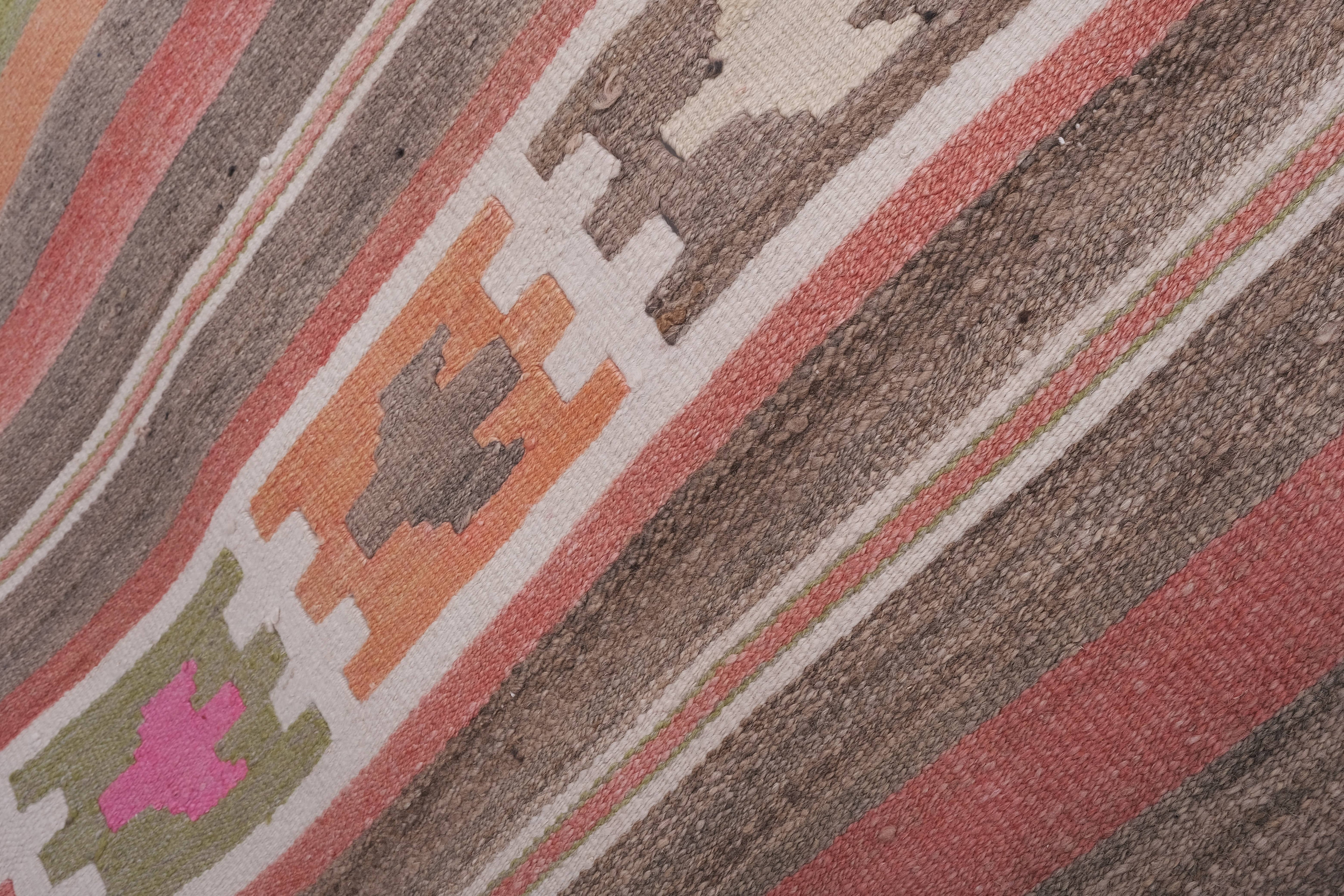 Vintage Turkish Kilim Runner 2'6'' x 11'7''