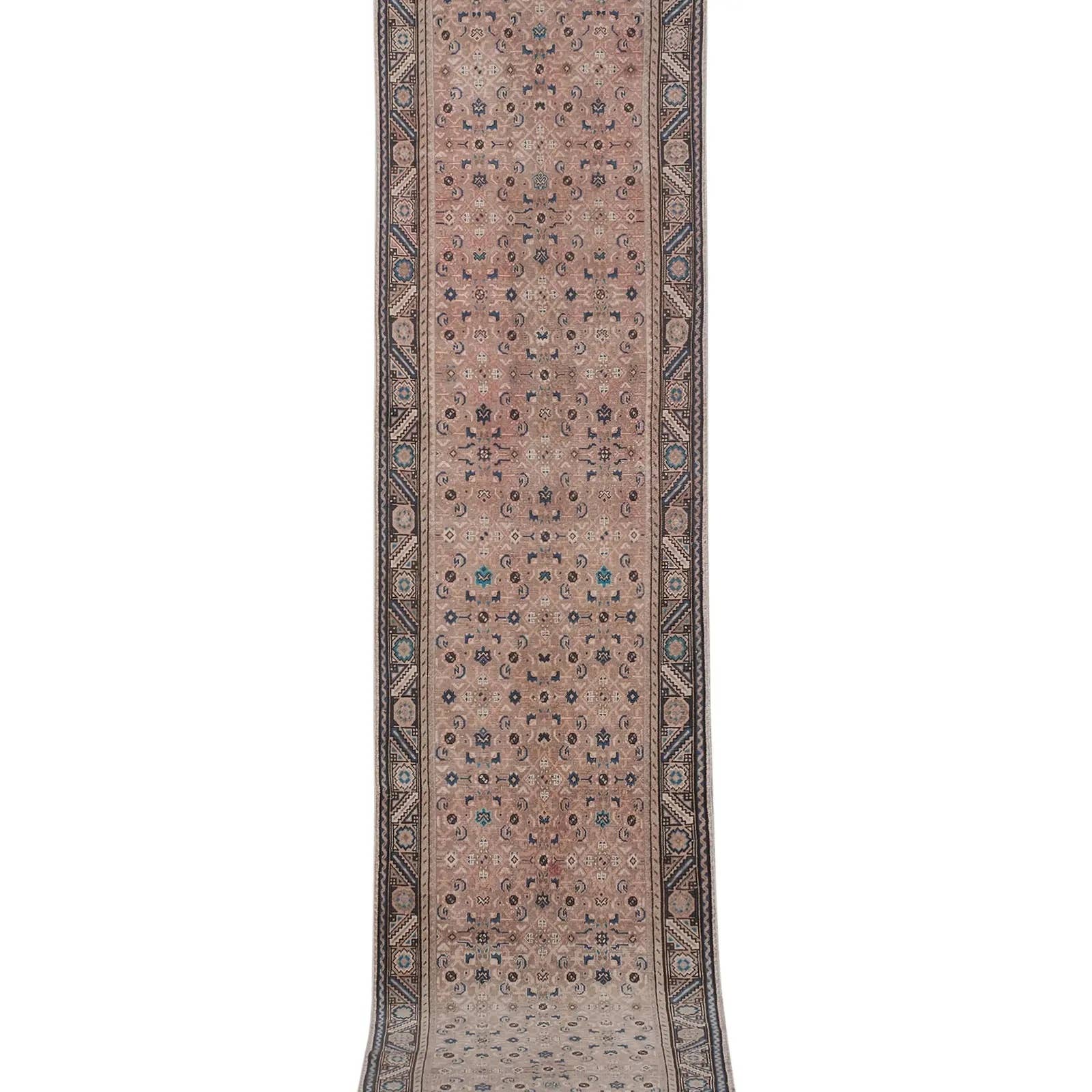 Vintage Caucasian Runner Rug 3'2'' x 13'7''