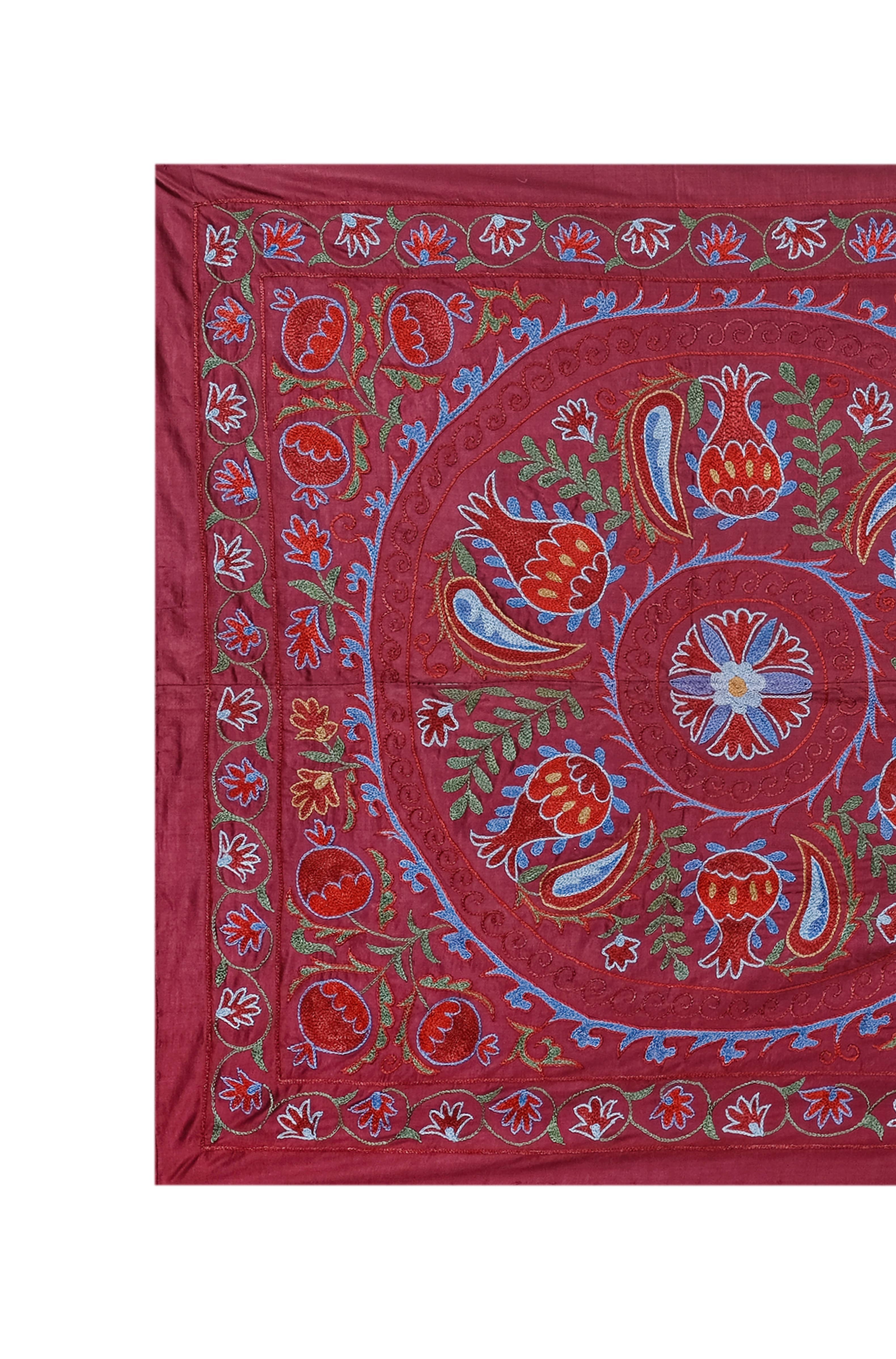 Silk Suzani Wall Hanging & Bedspread | 3'1'' x 6'2''