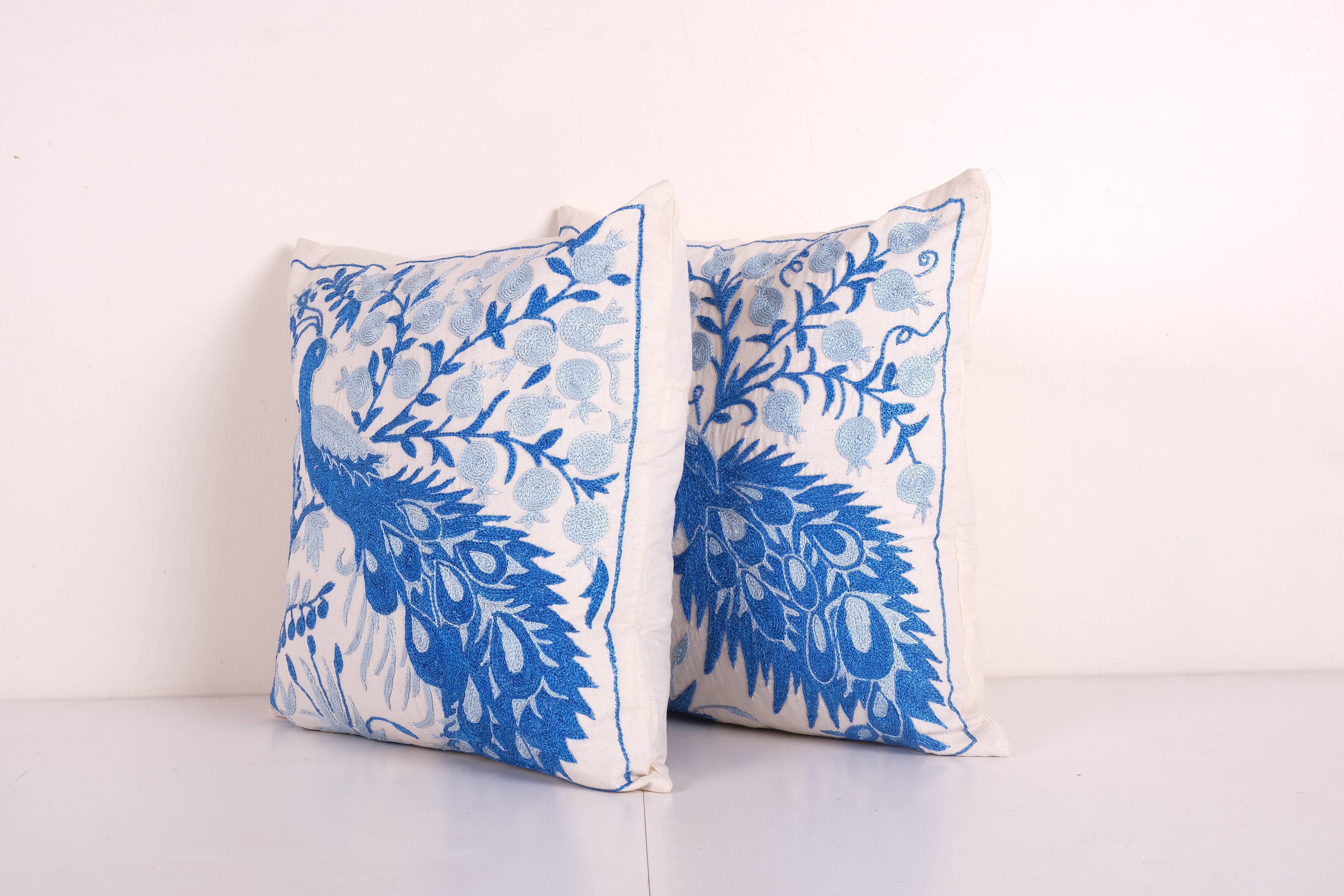 Peacock Suzani Pillow Cover | 18'' x 18''