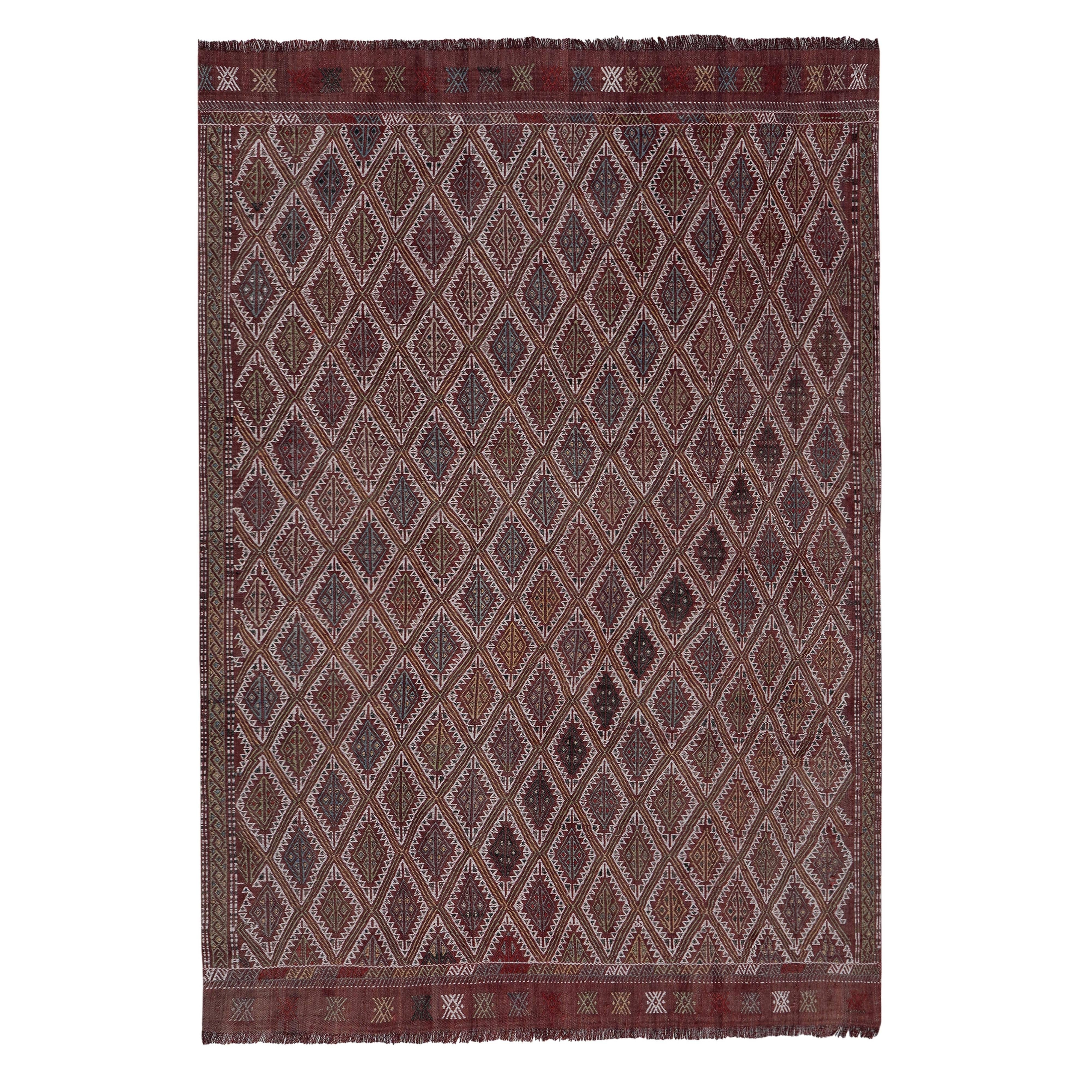 Vintage Turkish Jajim Rug 4'8'' x 7'1''