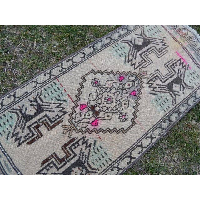 Vintage Turkish Rug 19'' x 40''