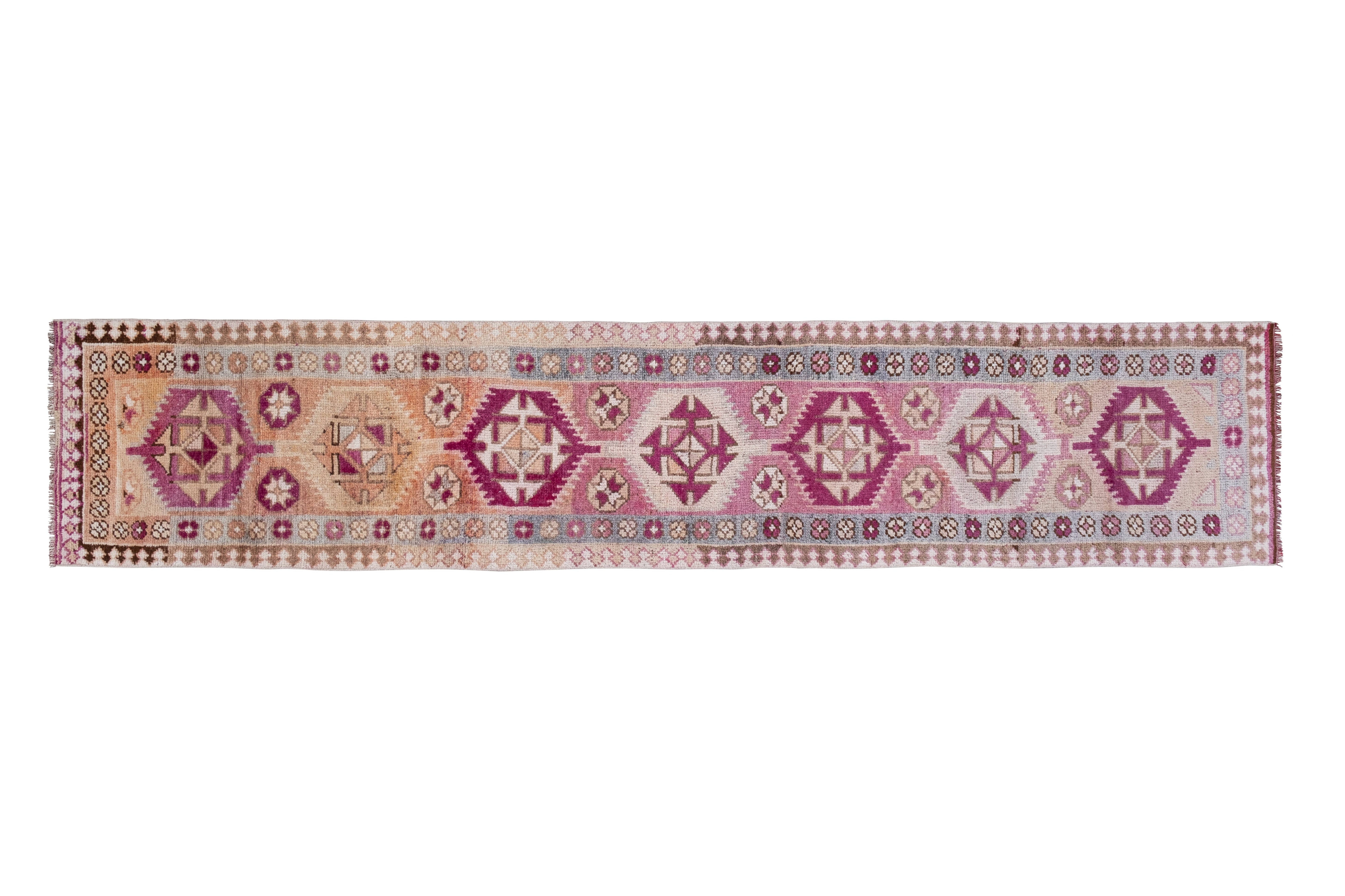 Vintage Turkish Runner Rug 2'7'' x 13'2''