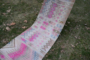 Vintage Turkish Kilim Runner 2'4'' x 12'6''