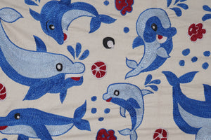 Fish Suzani Wall Hanging & Tablecloth | 20'' x 58''