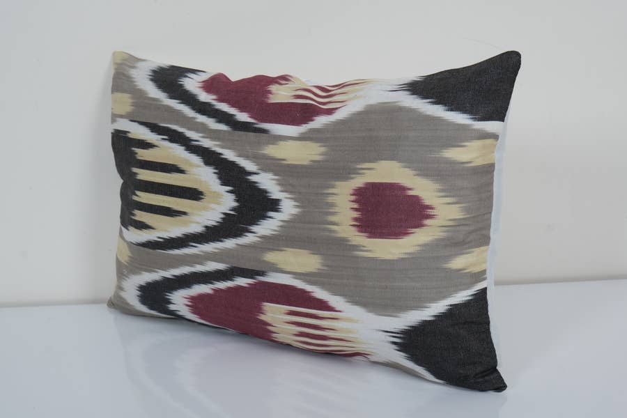Silk Ikat Velvet Pillow Cover | 12'' x 20''